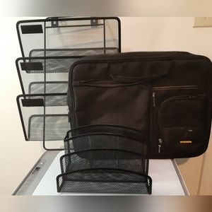 HOME BUSINESS OFFICE SET - BRIEFCASE, WALL SORTER AND DESK CADDY